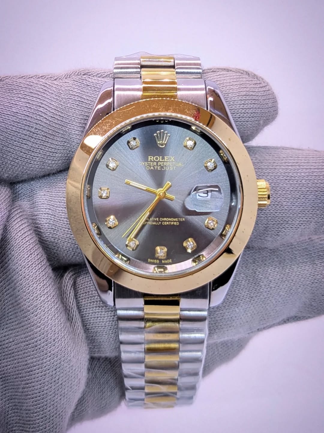Rolex Oyster Perpetual DateJust (AAA Copy) Diamond Index - Amdaan