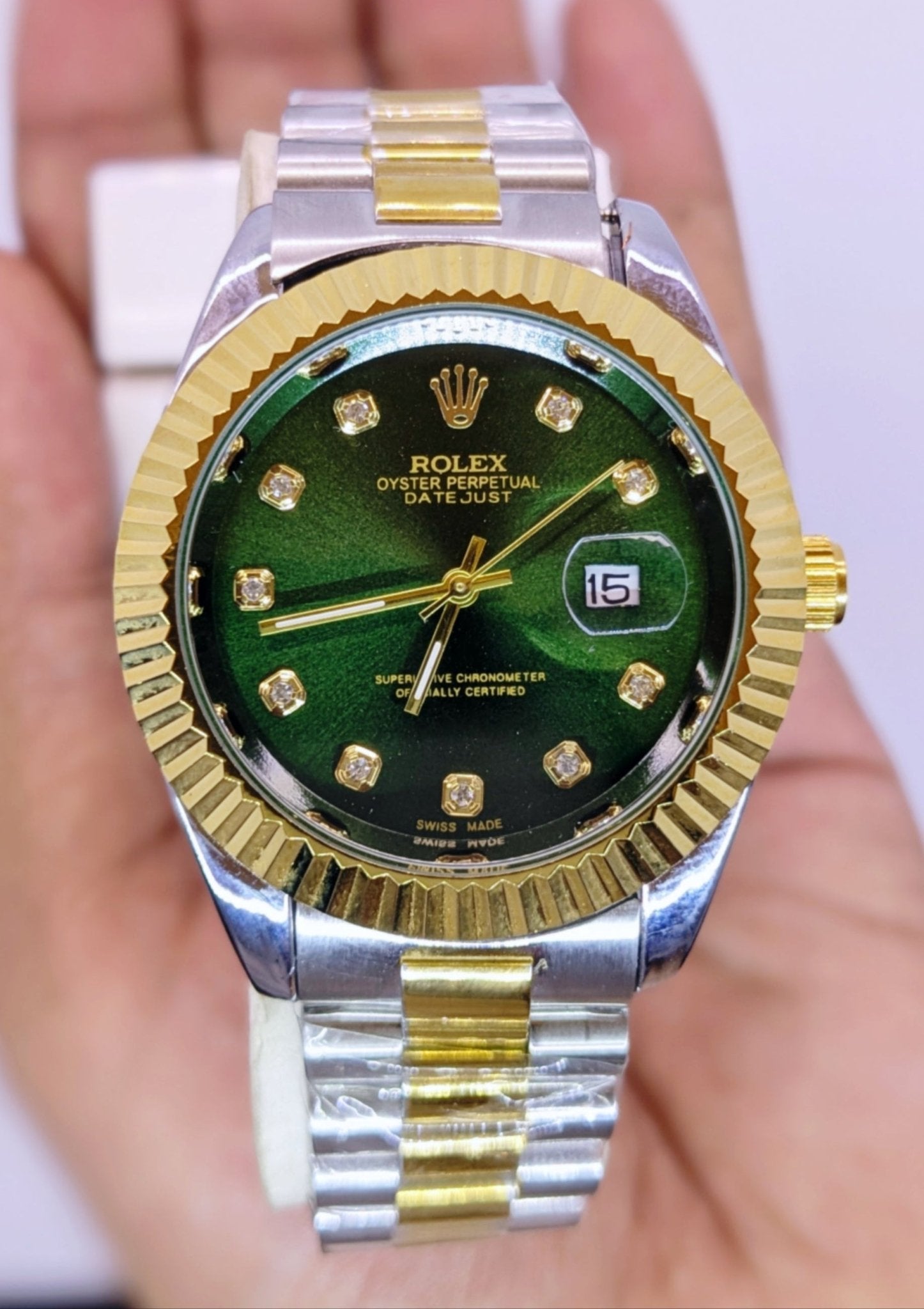 Rolex Oyster Perpetual Datejust (AAA Copy) Diamond Index | Premium Edition - Amdaan